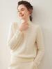 Women's Cable Knit Cashmere Half-High Neck Pullover Sweater