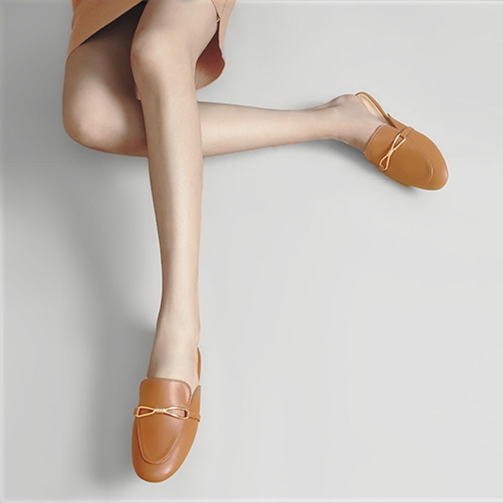 Women Mules Comfortable Pointed Toe Backless Flat for Women Slip-on Slides Backless Flat with Buckle Autumn Spring Summer Loafer