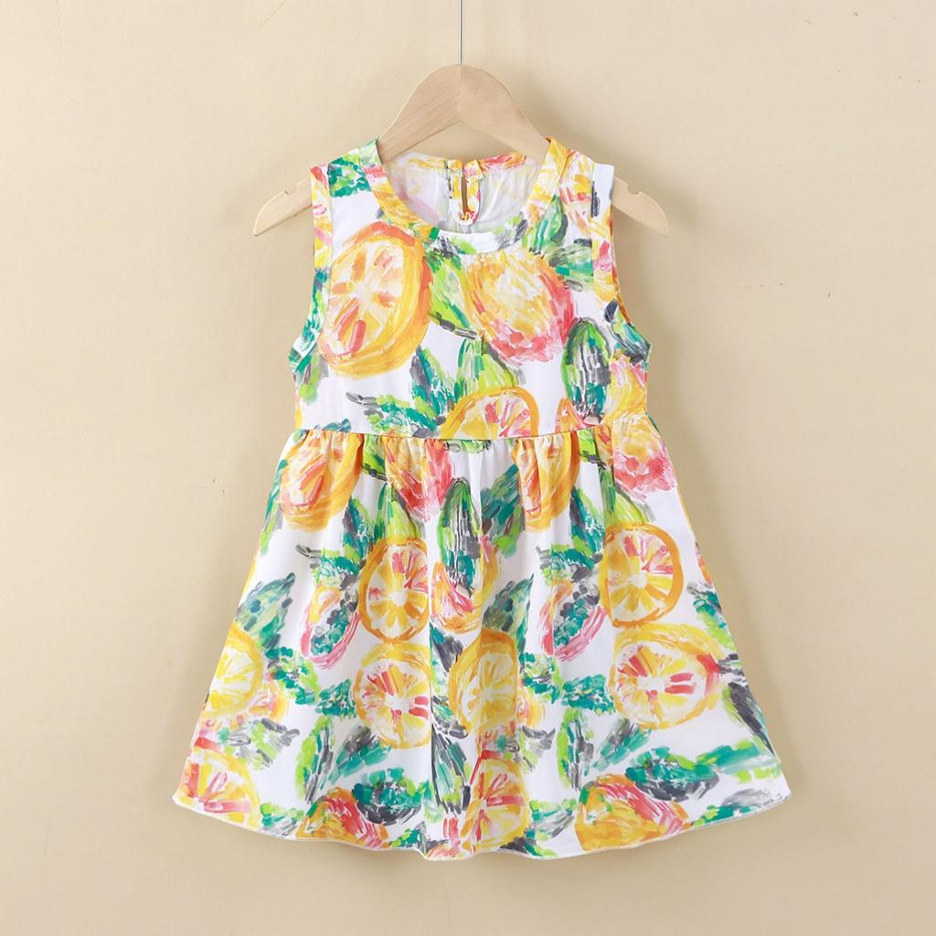 Girls' Summer Dresses, A-line, Western Style, Cute Princess Dresses, Big Children's Class A Skirts, Children's Clothing