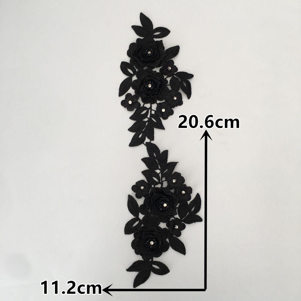 Black And White I Polyester Hollow Embroidery Beads Drills Sewing Lace Diy Decoration With Clothing Collar Accessories