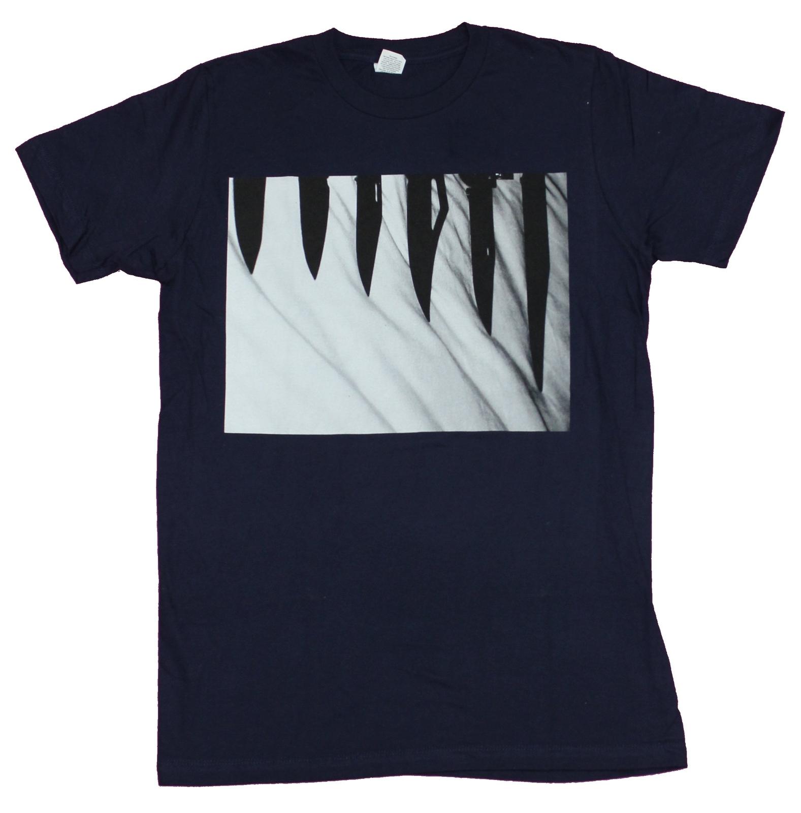 Knives Mens T-Shirt- Silhouette of Progressively Bigger Knives Image XXXL