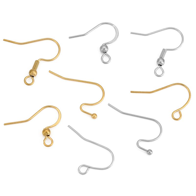 20pcs Never Fade Stainless Steel Earrings Hooks Clasps Bulk PVD Anti Allergy Earring Making Supplies For Diy Jewelry Findings