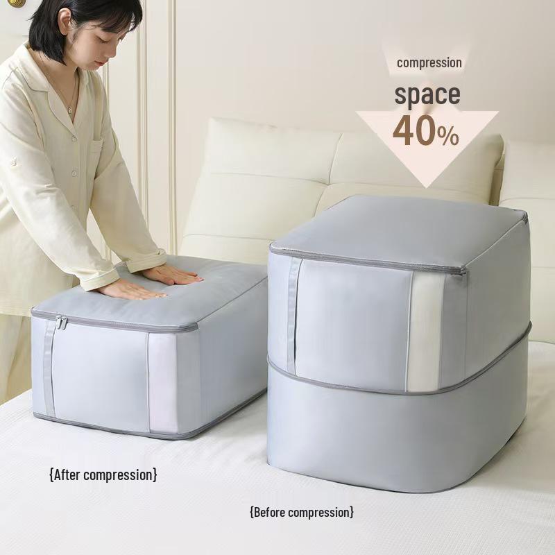 Large Capacity Dustproof Satin Quilt and Jacket Storage Bag