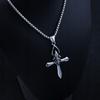 Necklace Silver Steel Cross Prayer 368