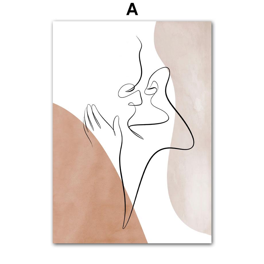 

Любовь руки линия сердца лицо современный минималистский настенный художественный холст живопись плакаты на скандинавскую тему и принты настенные панно для гостиной A4 21X30cm No Framed