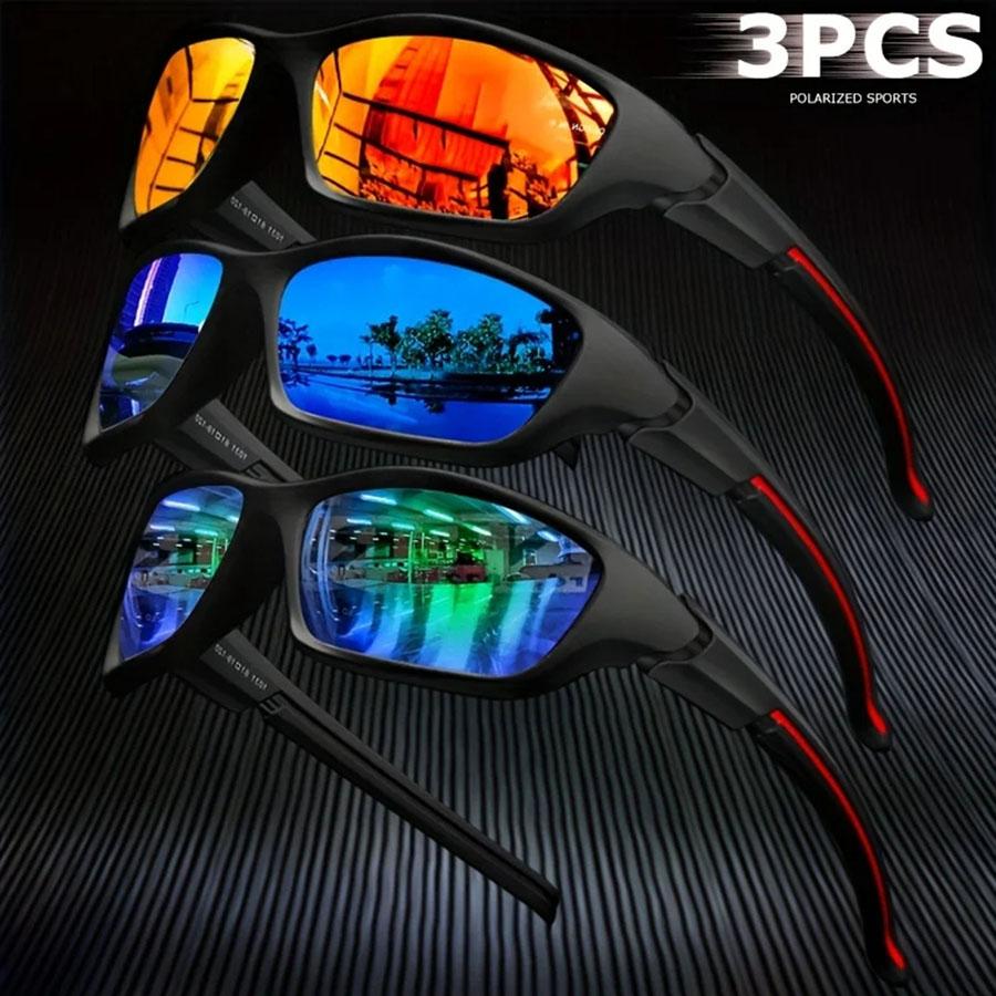 3PCS Polarized Sunglasses UV400 Protection Men's Women's Anti-Glare Eyewear for Driving Fishing Beach Sports