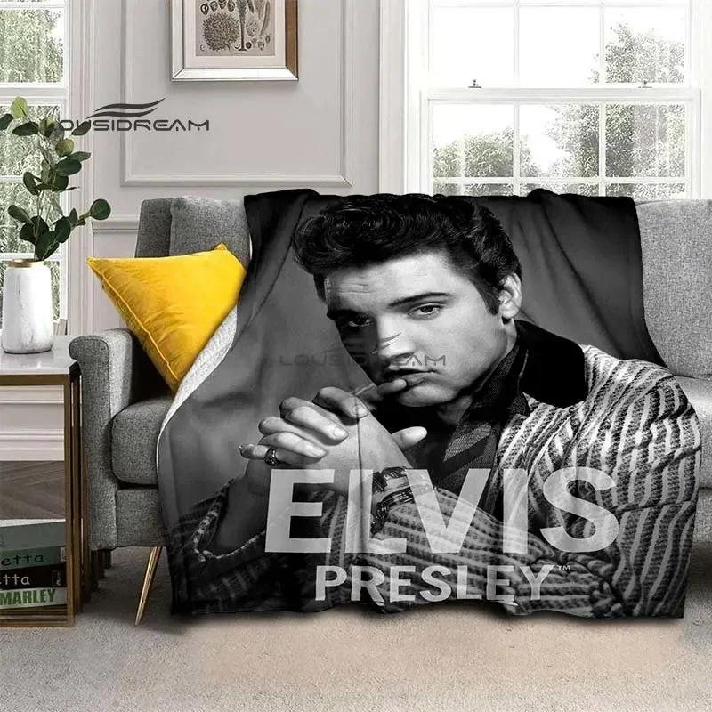 Elvis Throws Blanket 3D Printing Rock Singer Sofa Blanket Adults and Children Bedroom Living Room Decoration Blanket for Bed
