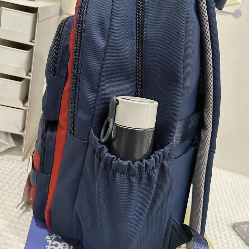 Color Block Backpack Large Capacity Student Schoolbag