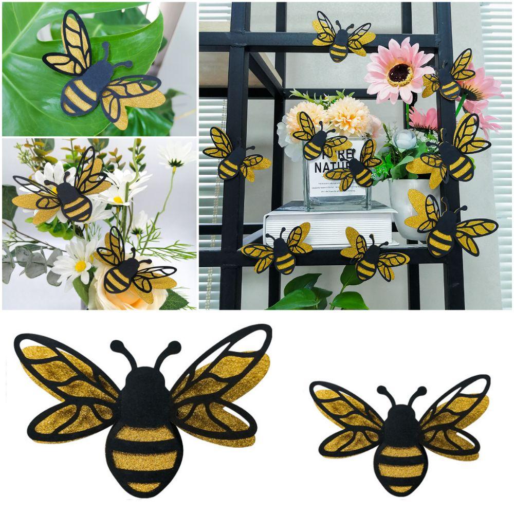 12pcs DIY Bee Wall Decals Accesories Hollow Bees Sticker Creative 3D Bee Stickers  Gift