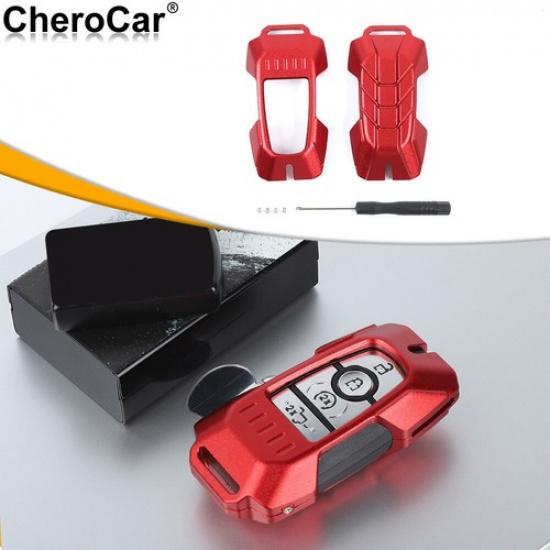 Aluminum Alloy Red Car Key Shell Protector For Ford F150 18+/Bronco/Bronco Sport