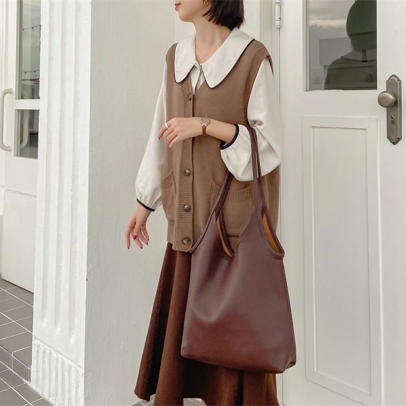 

Сумка-тоут College Wind Mother Bag 2025 Новая Модная Вместительная Сумка для Шопинга Модная Универсальная Мягкая Кожа Лицо На Одно Плечо Сумка-тоут Женская