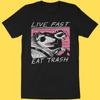 Opossum Raccoon Live Fast Eat Trash Living T-shirt