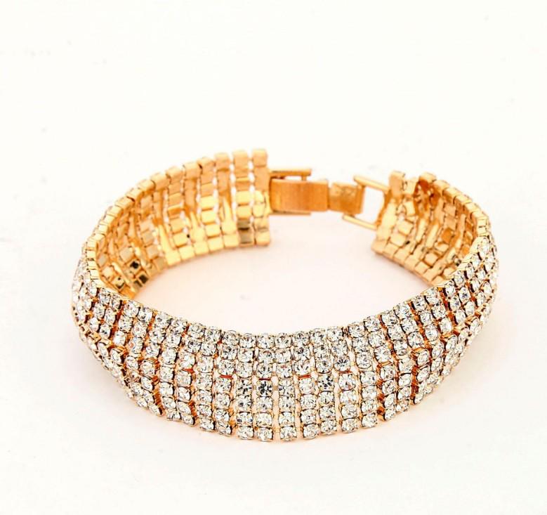 

Rhinestone Fashion Bracelet - Hot Selling Trendy Jewelry золотий