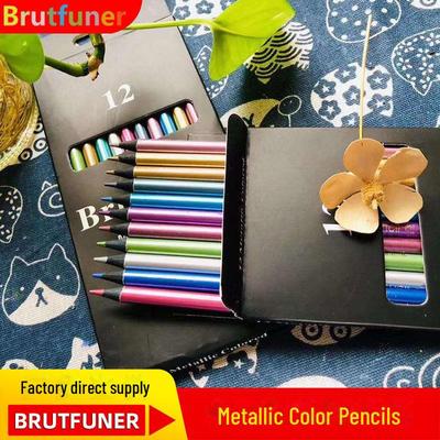 Benfan Metallic Colored Pencils - 12 Colors for Creative Graffiti and Painting