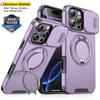 Heavy-duty Rugged Ring Holder Phone Case For iPhone 16 11 12 13 14 15 Pro Max Slide Camera Protection For Magsafe Magnetic Cover