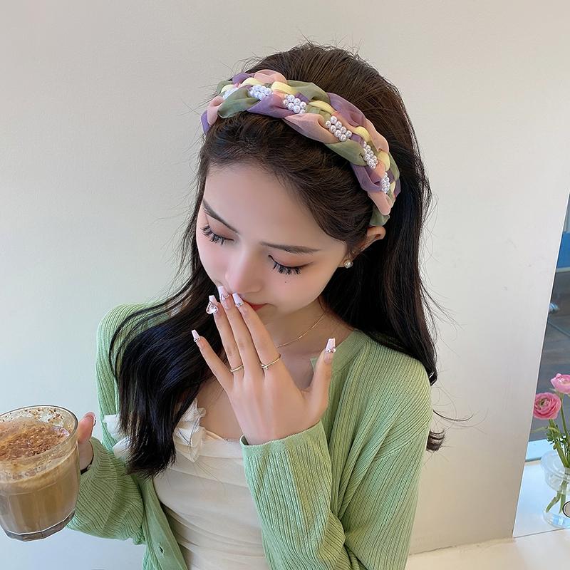 Toothed Anti-Slip Light Luxury Headband, Twist Braid, Wide-Edged Pressed Headband, High Skull Hairpin Hair Ornament