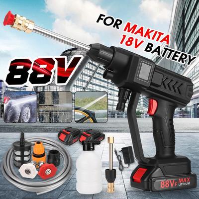 NEW 1500W 88V Cordless High Pressure Car Washer Rechargeable Car Wash Gun Electric Water Gun Foam Machine for Makita 18V Battery