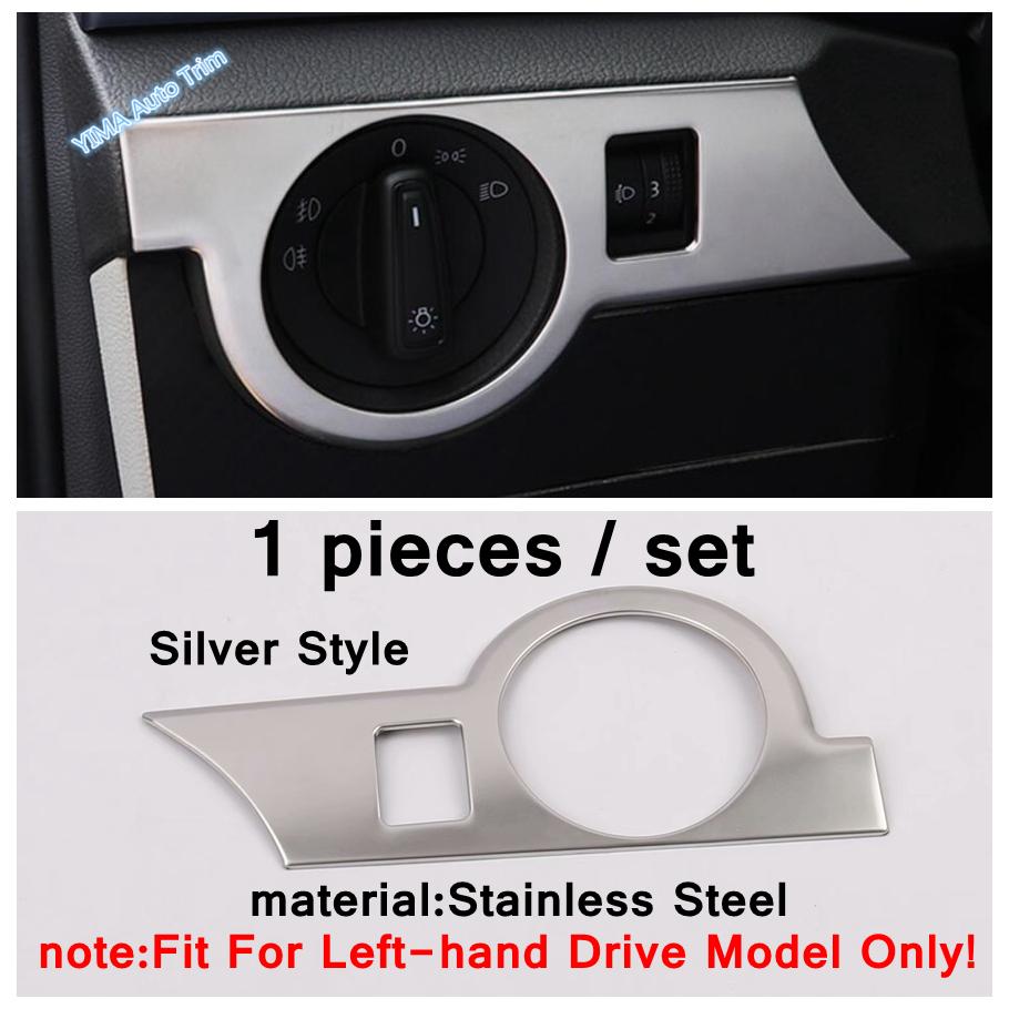 Silver Car Window Lift / Head Light Adjust / Glove Box Handle Panel Cover Trim For VW Volkswagen T-Cross - Accessories