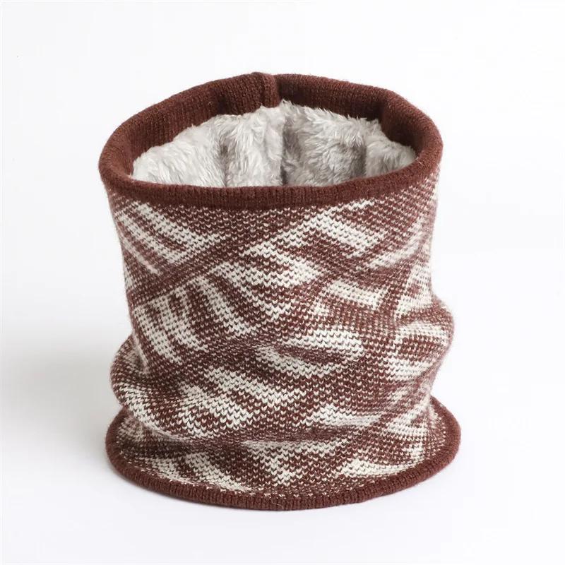 Thick Winter Warm Ring Neck Scarf Women Knitted Striped Collor Snood Neckerchief Outdoor Ski Full Mask Woolen Bufanda Muffler