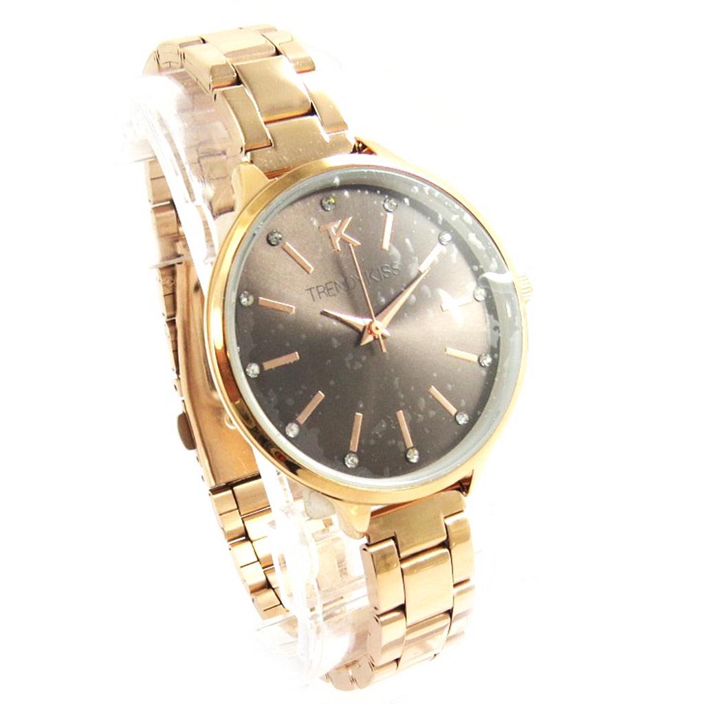 Les Trésors De Lily [M6049] - Montre femme 'Trendy' taupe doré rosé