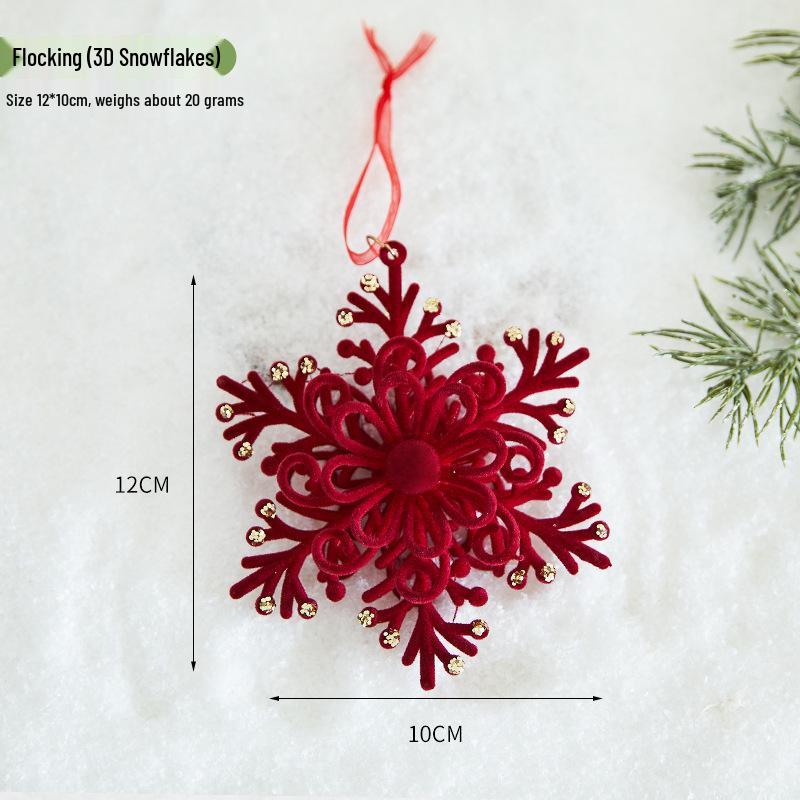 Christmas Flocking Bow Ornament - Window & Tree Decor