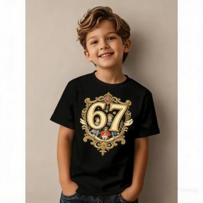 Fashion Cartoon 67 Six Seven Print Kids T-Shirts Summer Street Short-Sleeve Outdoor Casual Tops for Boy and Girl's Tees Top