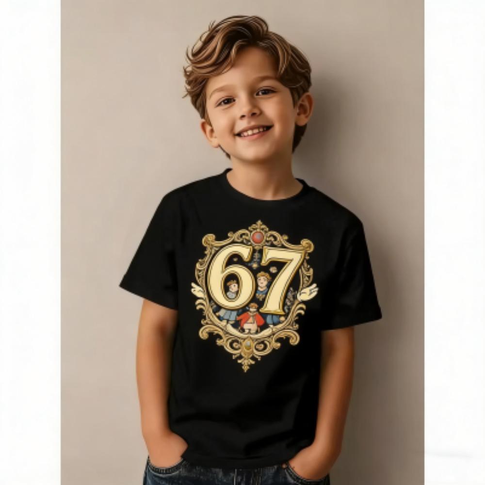 

Fashion Cartoon 67 Six Seven Print Men s T-Shirts Summer Street Short-Sleeve Outdoor Casual Tops for Men s and Women s Tees Top XXS