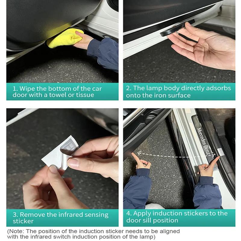 Magnetic Wireless Led Car Door Safe Signal Lamp Welcome Light Courtesy Auto Open