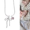 Romance Love Heart and Bowknot Pendant Necklace Special Gifts for Trendy Women Seek Unique Styles and Individuality