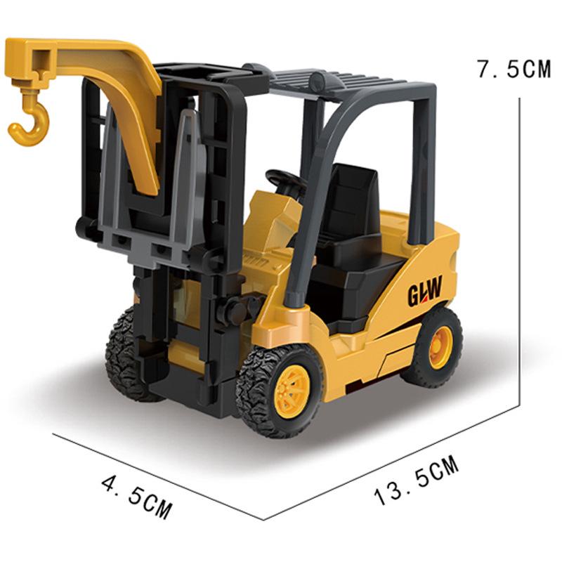 

Набор инерционных игрушек из сплава строительной техники для детей 1-3 лет: Включает экскаватор, экскаватор-погрузчик, бульдозер, погрузчик