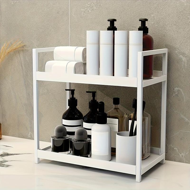 Organisateur de comptoir à 2 niveaux pour cuisine, salle de bain, cosmétiques, étagère de rangement pour chambres, bureaux, comptoirs, bibliothèque