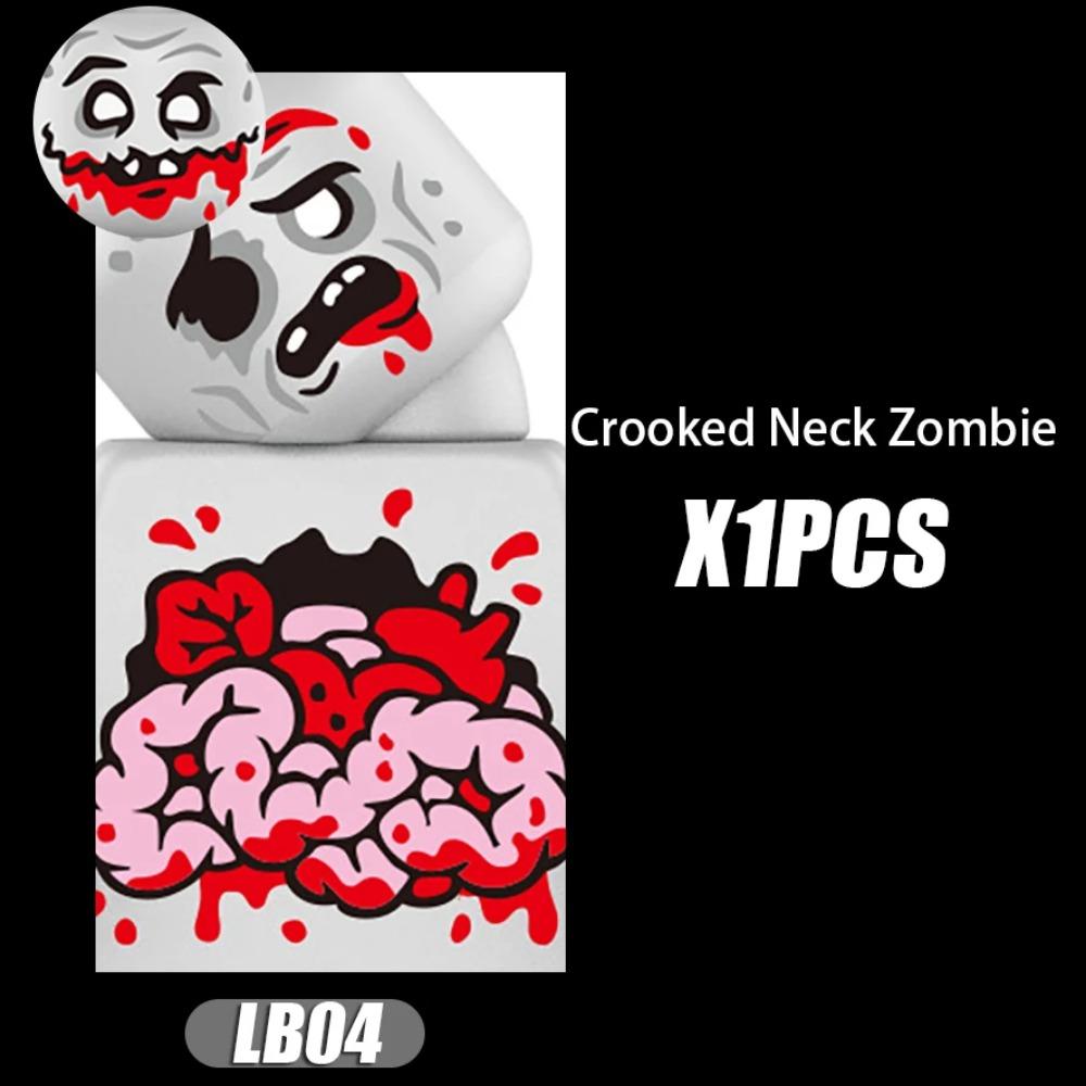 MOC Halloweenské Zombie Figurky Stavební Kostky Dvojitá Hlava Křivý Krk Příslušenství Kostky Hračky Dětský Dárek