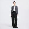 GIOVANNI VALENTINO Women's Short Wool Blend Round Neck Cardigan