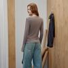 UNIFREE Women's Plus Size Hollow-Out Bow Knot Slim-Fit T-Shirt