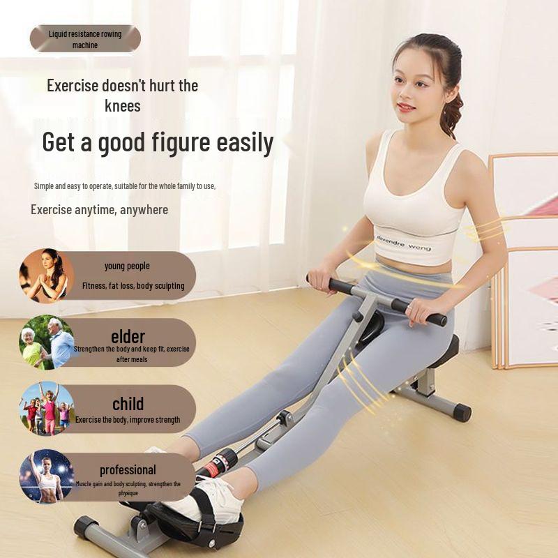 Magnetic Rowing Machine: Hydraulic, Water & Air Resistance Leg Strength Trainer for Family Fitness
