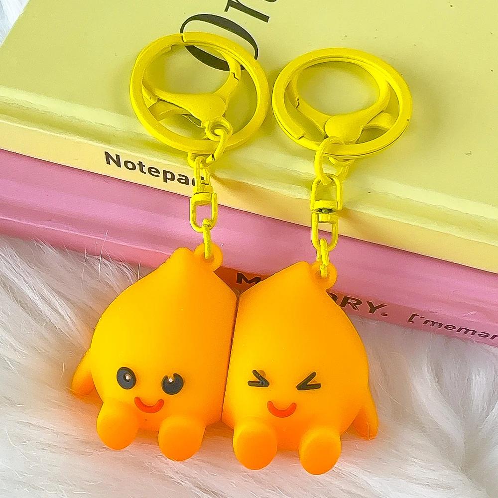 Luminous Shared Keychains Hanger Magnetic Key Holder Couple Cute Bag Pendant Hanging Accessories Key Ring Rack Gift Home Decor