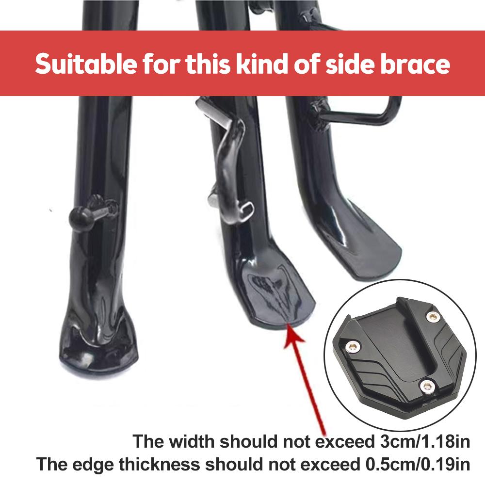 Motorcycle Bike Kickstand Extender Foot Side Stand Extension Foot Pad Support Enlarger Scooter Moped Foot Pad Aluminum Alloy