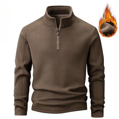 Herbst und Winter Freizeit Sport Stehkragen Wollunterhemd Herren Lockerer bequemer Kapuzenpullover in Übergröße