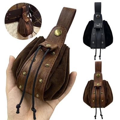 Aufhängbare Gürteltasche Langlebiges Kordelzug-Design Wikinger Mittelalterliche Bauchtasche Tragbare Vintage-Geldbörse