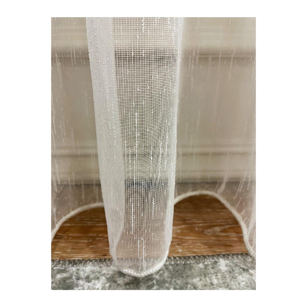 Ecru Linen Shantuk 1/2,5 Pleat Tulle Curtain