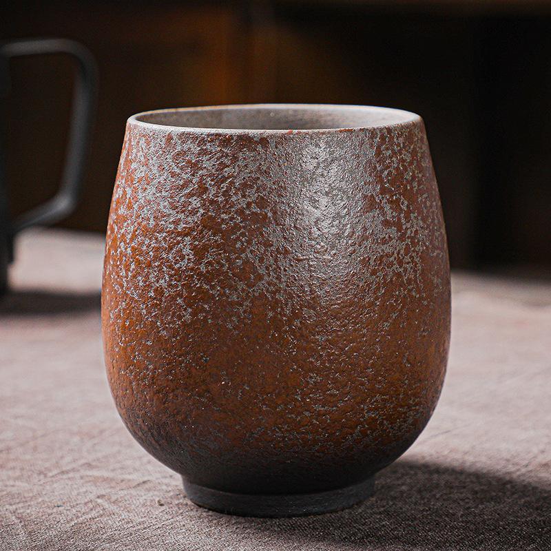 

Ceramic five elements master cup teacup single cup large kiln change Japanese retro coarse pottery Kung Fu tea set tea cup set