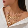 Metal Material Rhinestone Cross Choker Vintage Style Love Pendant Necklace  Women's Jewelry