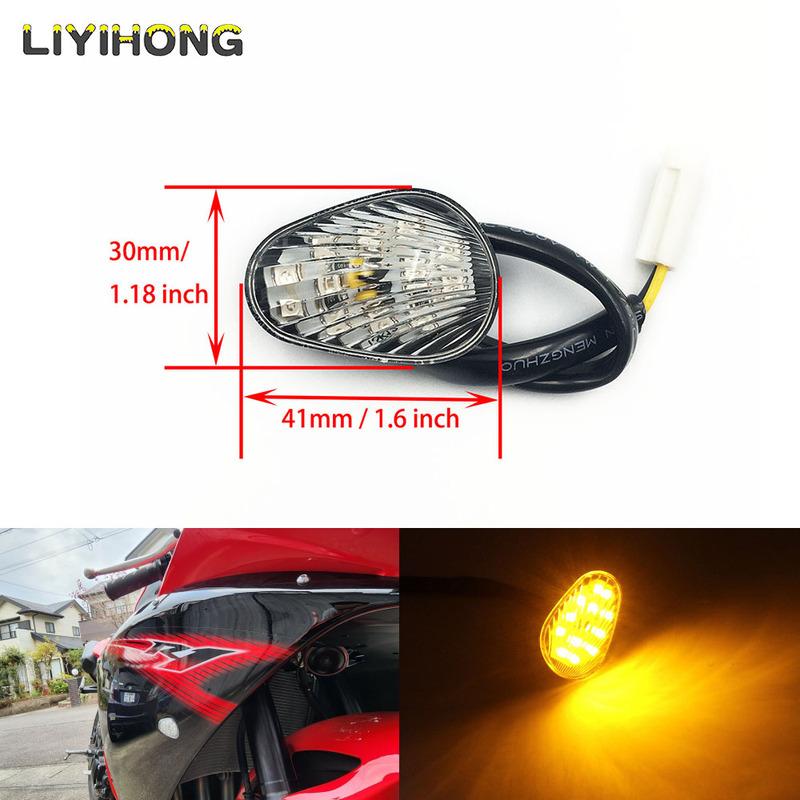 Motorcycle Turn Signals LED Indicator Flashing Lights Bulb Flush Mount for Yamaha YZF R1 2002-2008 for Yamaha YZF R6 2003-2008