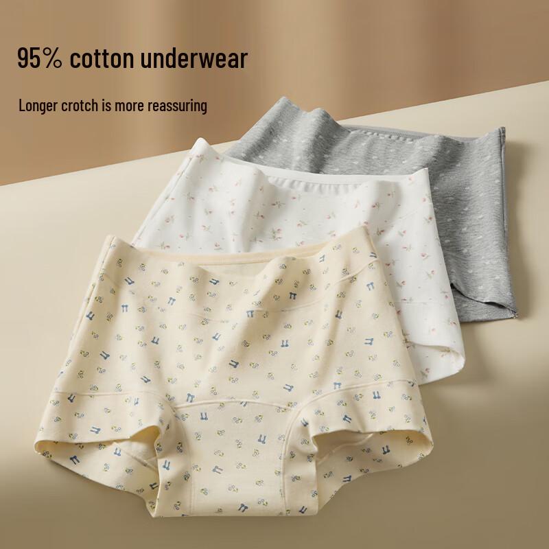 GUJIN Women's Cotton Mid-Waist Boxer Briefs 3-Pack