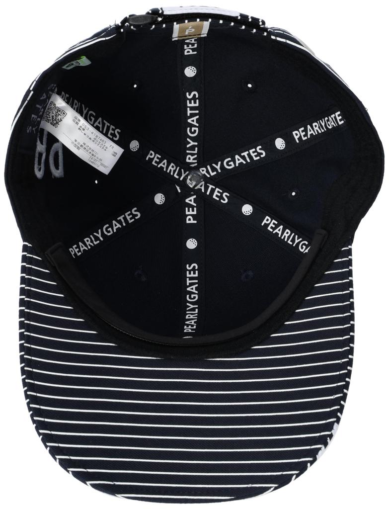 [PEARLY GATES] Unisex Cap (Striped Pattern, Adjustable Size)  Golf Hat  053-4187403 121Navy FR
