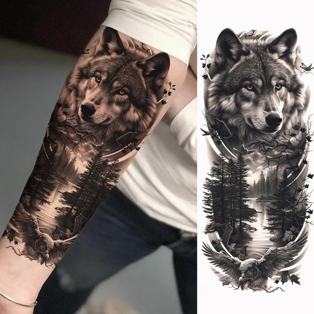 1 Sheet Phoenix Watercolor Temporary Tattoos For Women Girls Fake Covers Up Water Transfer Tattoo Sticker Adults Arm Waist Thigh
