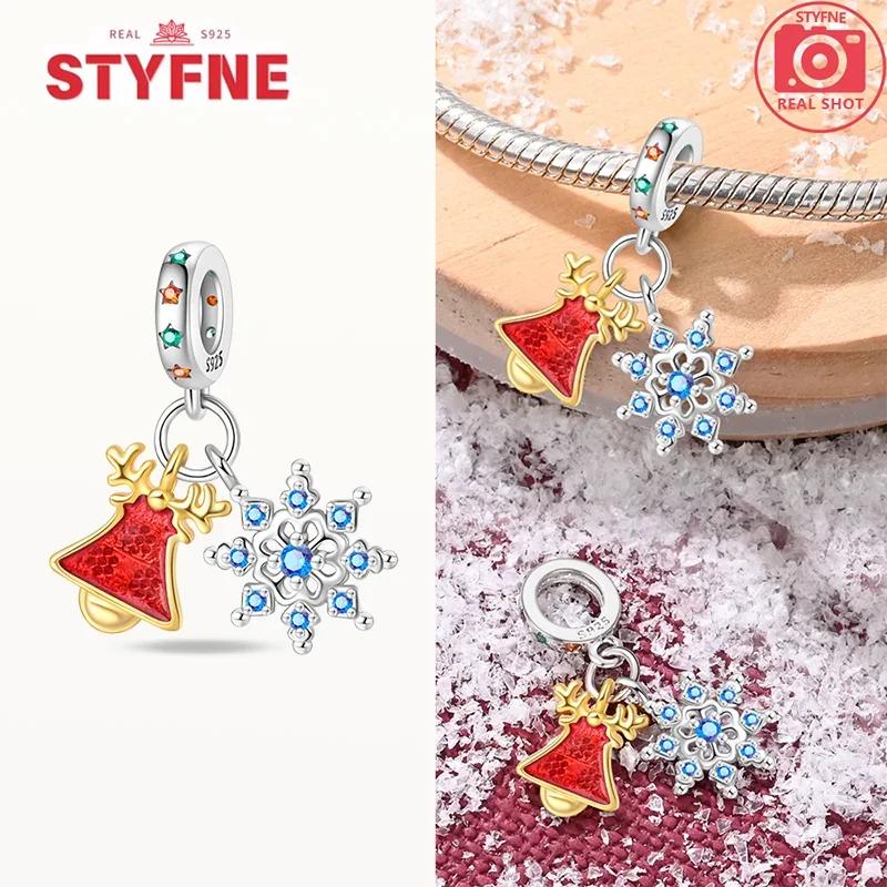 Coppersanta Claus Elk Socks Christmas Charms Beads Fit Original Bracelets Diy Party Jewelry Festival Fine Gifts For Women