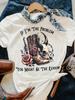 Cowboy Boots Skull Rose Revolver T-shirt