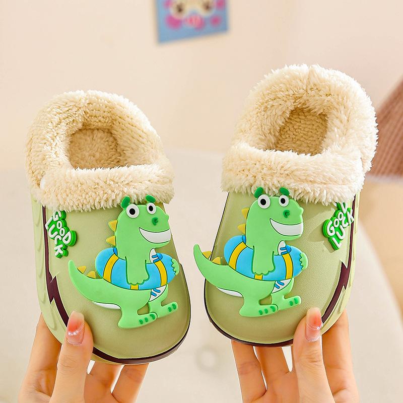 New EVA Boys' Cotton Slippers Cartoon Cute Thickened Warm Removable Cotton Slippers Girls' Baby Cotton Shoes