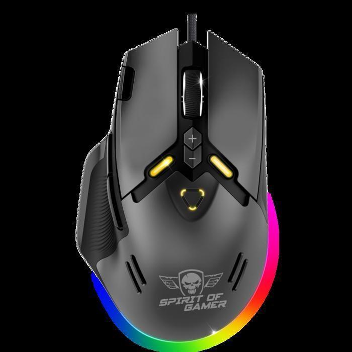 Souris Gamer RGB - SPIRIT OF GAMER - ELITE M60 DARK - 20000 DPI - 9 Touches Programmables - Filaire